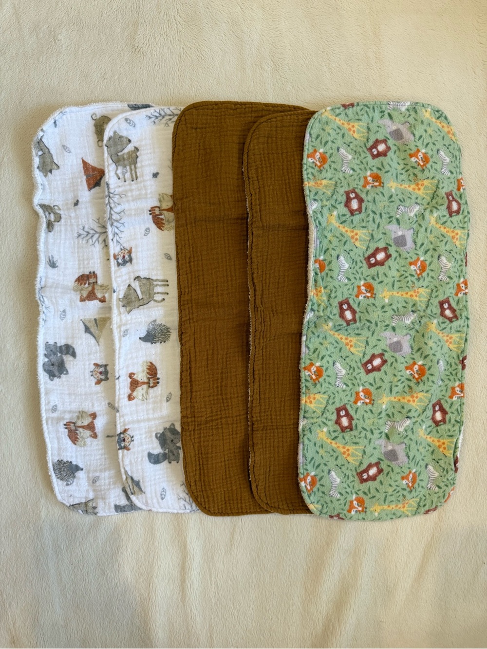 Bundle of Five Burp Cloths